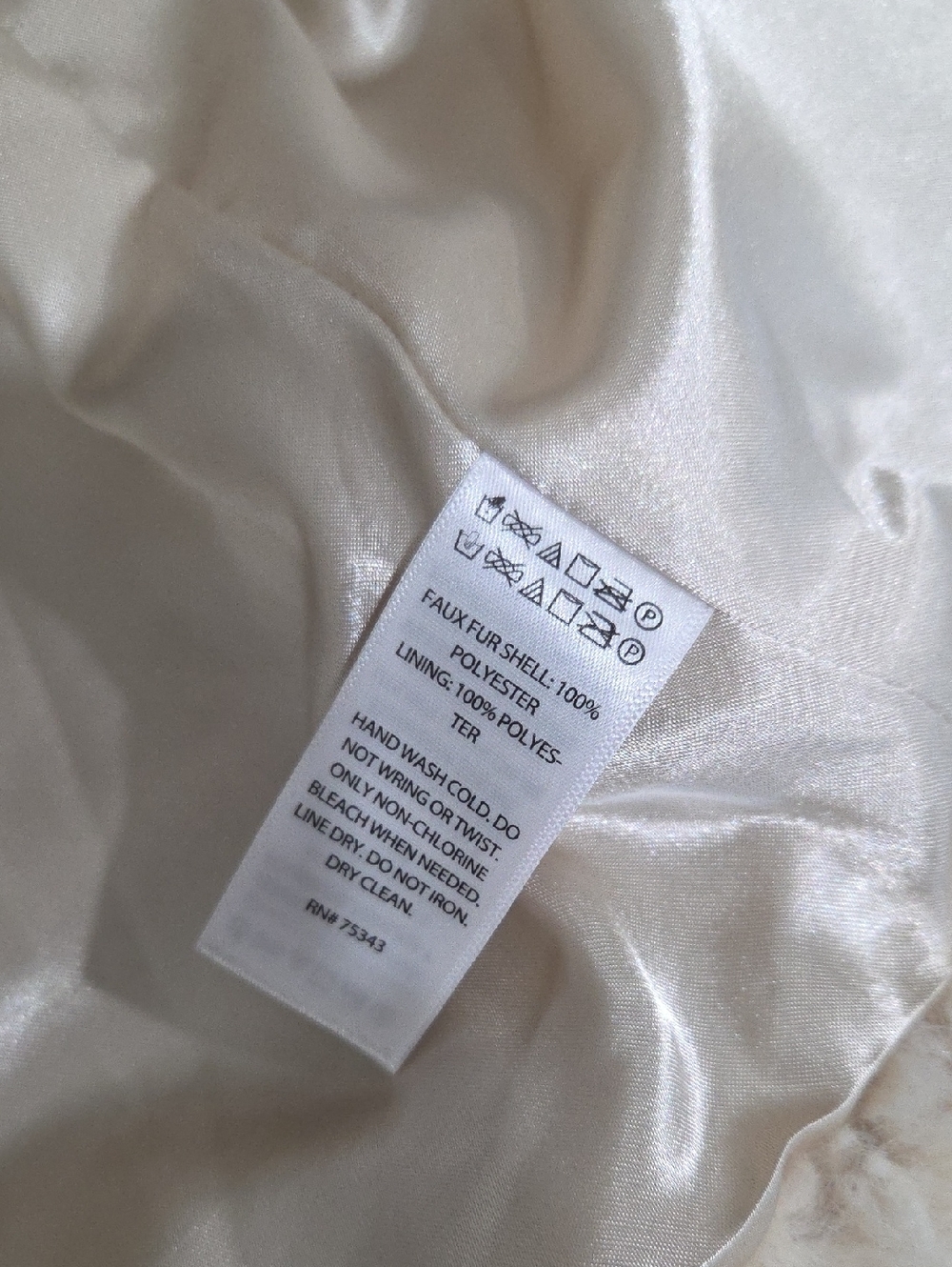 Rachel Zoe Cream Faux Fur Longline Vest Open Front Size Large - Picture 9 of 11